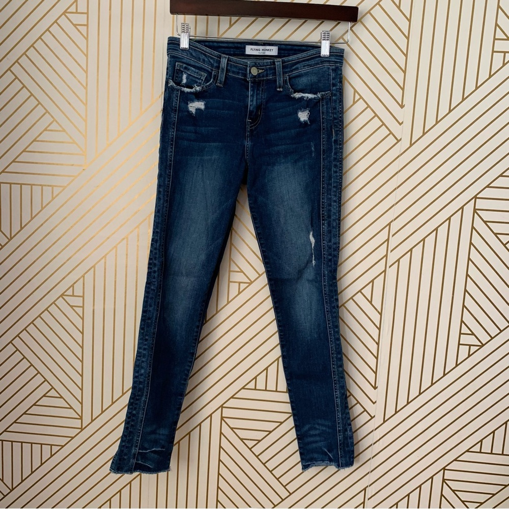 Flying Monkey Platinum Split Hem Distressed Raw H… - image 3